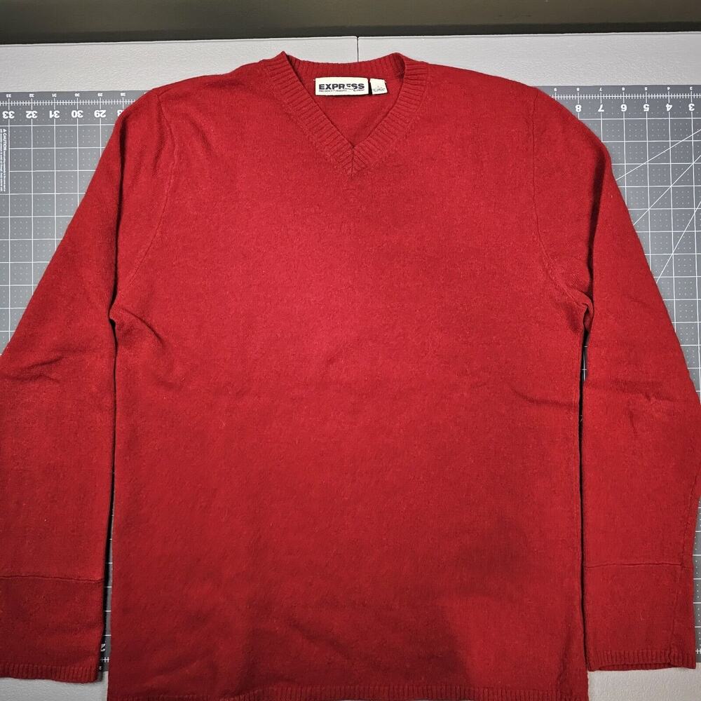 Vintage Express Sweater Mens Large Lambs Wool Preppy Casual Outdoors Camping 90s
